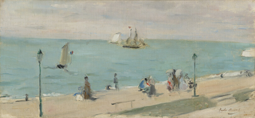 Sur la plage, Les Petites-Dalles, Fécamp, 1873, huile sur toile de Berthe Morisot conservée au Virginia Museum...
                                    <div id=